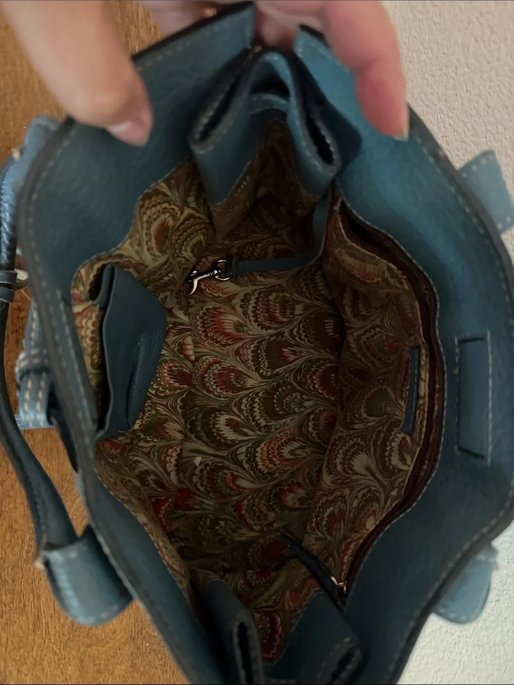Dooney & Bourke Teal Pebbled Leather Satchel